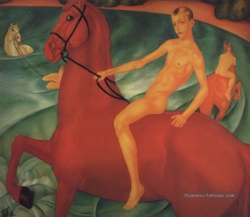 baigner le cheval rouge 1912 Kuzma Petrov Vodkin Peinture à l'huile